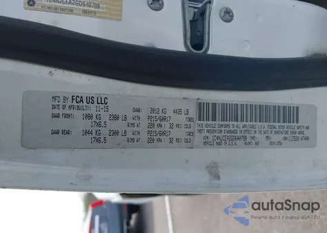 2016 Jeep Compass Latitude из США, поврежденный, VIN 1C4NJCEA2GD640798